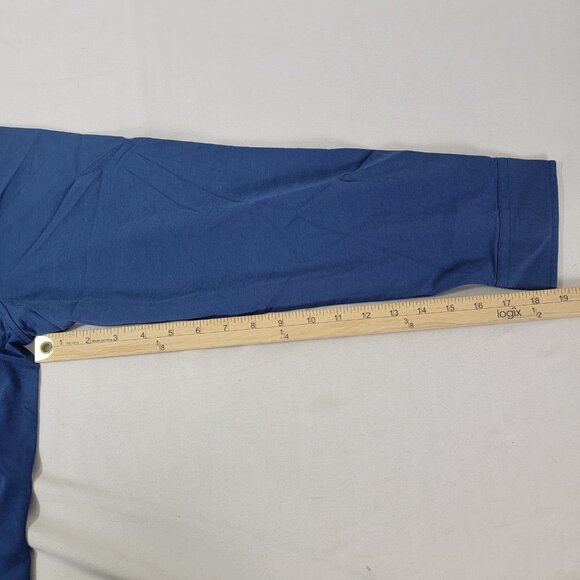 Veboon Men's Long Sleeve Blue Shirt New Size 2XL XXL Cotton Flex Polo - Picture 7 of 7